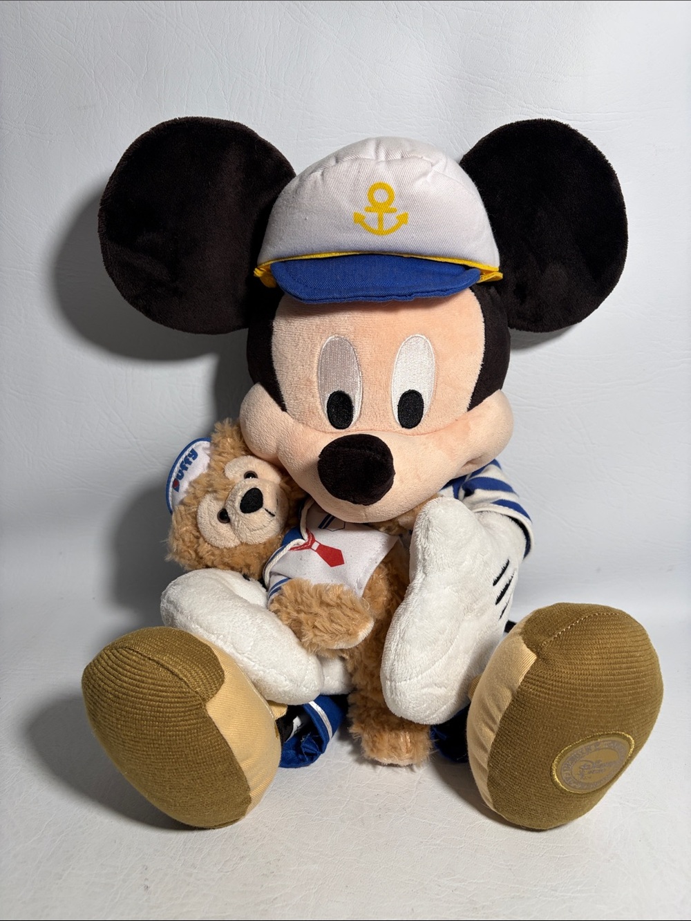 Disney Parks Disney Store Sailor Mickey Mouse holding a Duffy Bear Plush Toy 18”